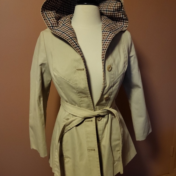 Vintage cotton trench coat Rickis - Picture 6 of 7